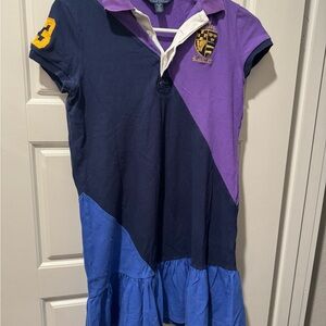 Ralph Lauren Kids Polo Dress - Purple, Navy, and Blue